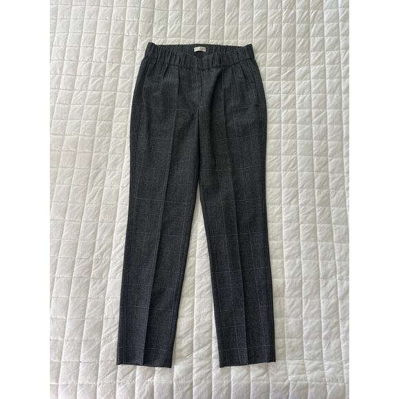 BRUNELLO CUCINELLI Womens Pants Gray Check Wool Side Beading Pull On Tapered2